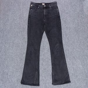 Citizens Of Humanity Georgia High Rise Stretch Bootcut Black Jeans Spilt Hem 27